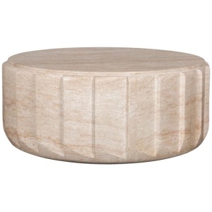 Etrusca 90cm Round Coffee Table - Light Travertine Look by Interior Secrets - AfterPay Available