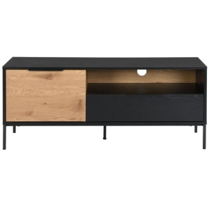 Everly Scandinavian Lowline Entertainment Unit TV Stand 120cm - Black/Oak
