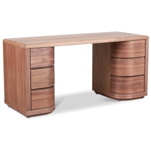 Ex Display - Aiza 1.6m Office Desk - Walnut by Interior Secrets - AfterPay Available