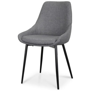 Ex Display - Alfie Fabric Dining Chair - Dark Grey by Interior Secrets - AfterPay Available