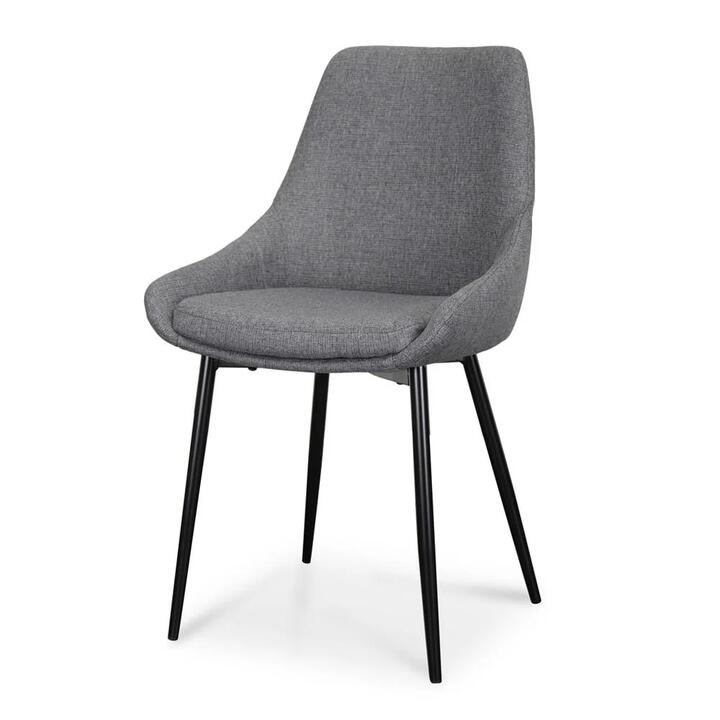 Ex Display - Alfie Fabric Dining Chair - Dark Grey by Interior Secrets - AfterPay Available
