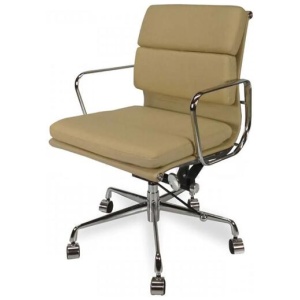 Ex Display - Ashton Low Back Office Chair - Light Brown Leather by Interior Secrets - AfterPay Available