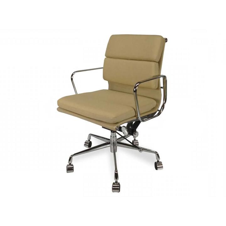 Ex Display - Ashton Low Back Office Chair - Light Brown Leather by Interior Secrets - AfterPay Available