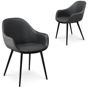 Ex Display - Cody Dining Chair - Antique Black and Charcoal Velvet by Interior Secrets - AfterPay Available
