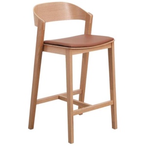 Ex Display - Davis Natural Bar Stool - Brown Seat by Interior Secrets - AfterPay Available