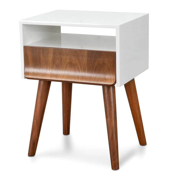 Ex Display - Elio Scandinavian Side Table - Walnut by Interior Secrets - AfterPay Available