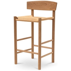 Ex Display - Erika 65cm Bar Stool - Natural with Back Rest by Interior Secrets - AfterPay Available