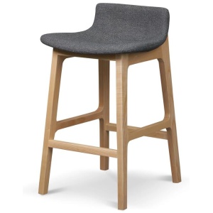 Ex Display - Harris 65cm Grey Bar Stool - Natural Legs by Interior Secrets - AfterPay Available