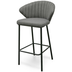 Ex Display - Heidi 65cm (H) Fabric Bar Stool - Grey by Interior Secrets - AfterPay Available