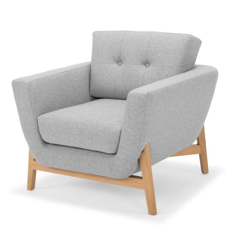 Ex Display - Helgrim Fabric Armchair - Light Grey by Interior Secrets - AfterPay Available