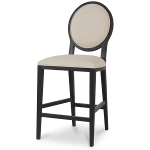 Ex Display - Lula 65cm Black Frame Bar Stool - Light Beige by Interior Secrets - AfterPay Available