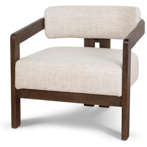 Ex Display - Malene Walnut Armchair - Linen by Interior Secrets - AfterPay Available
