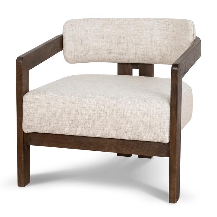 Ex Display - Malene Walnut Armchair - Linen by Interior Secrets - AfterPay Available