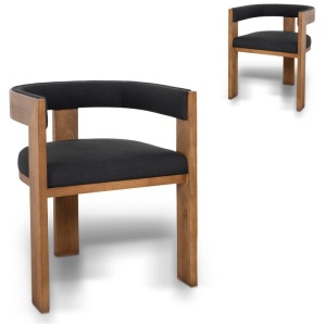 Ex Display - Miles Brown ELM Dining Chair - Black by Interior Secrets - AfterPay Available