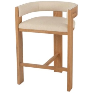 Ex Display - Miles Natural Barstool - Light Beige by Interior Secrets - AfterPay Available
