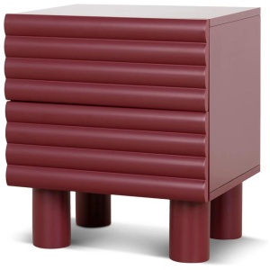 Ex Display - Vasuda 48cm Bedside Table - Red by Interior Secrets - AfterPay Available