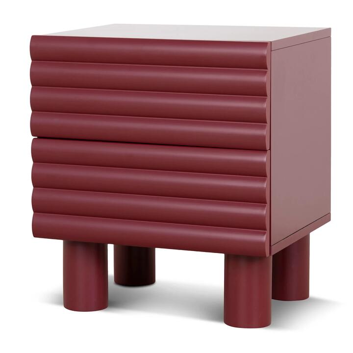 Ex Display - Vasuda 48cm Bedside Table - Red by Interior Secrets - AfterPay Available