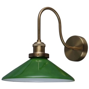 Famelis Vintage Mid Cenruty Glass Wall Light Lamp Green/Brass