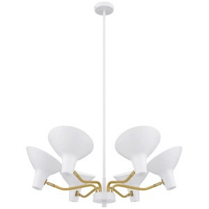 Farbon Modern Pendant Hanging Lamp Light Metal Brass Matt White