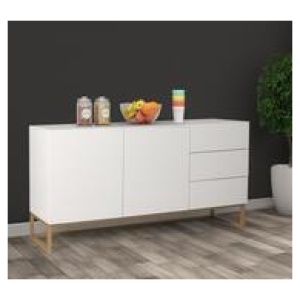 Felecia White Buffet Yellow