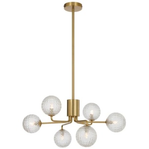 Felton Modern Pendant Hanging Lamp Light Glass Metal Antique Gold Clear Polished