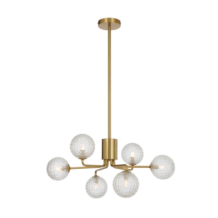 Felton Modern Pendant Hanging Lamp Light Glass Metal Antique Gold Clear Polished