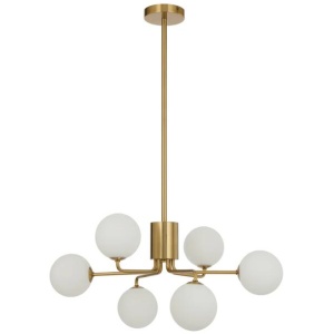 Felton Modern Pendant Hanging Lamp Light Glass Metal Antique Gold Opal Matt Polished