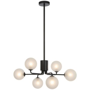 Felton Modern Pendant Hanging Lamp Light Glass Metal Black Frost Matte