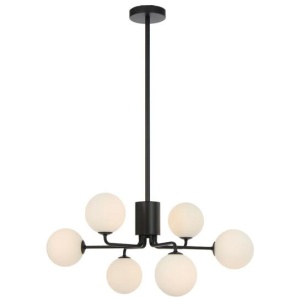 Felton Modern Pendant Hanging Lamp Light Glass Metal Black Opal Matt Matte