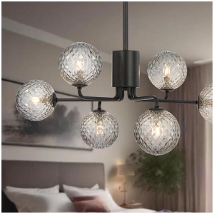 Felton Modern Pendant Hanging Lamp Light Glass Metal Black Smoke Matte