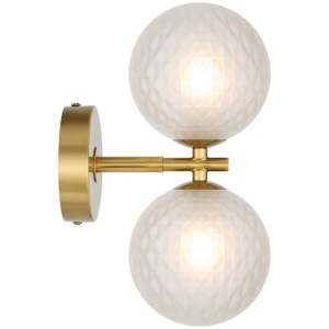Felton Modern Wall Lamp Light Glass Metal Antique Gold Frost Polished