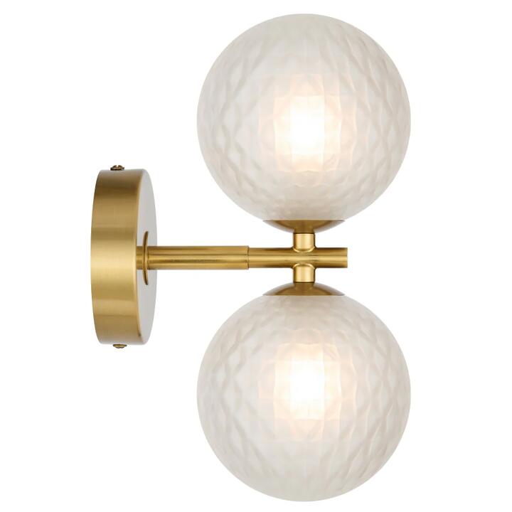 Felton Modern Wall Lamp Light Glass Metal Antique Gold Frost Polished