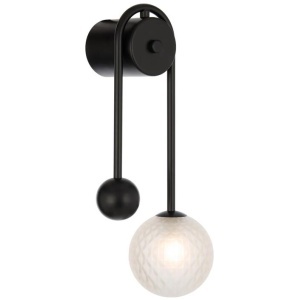 Felton Modern Wall Lamp Light Glass Metal Black Frost Matte