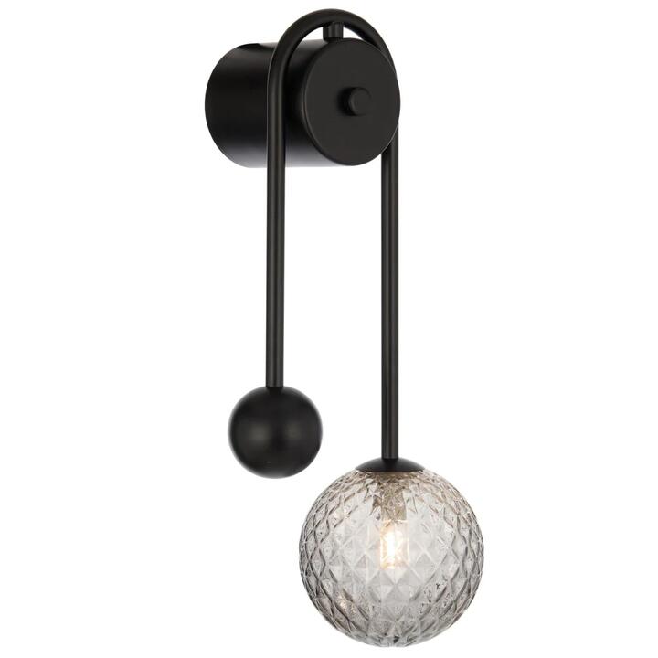 Felton Modern Wall Lamp Light Glass Metal Black Smoke Matte