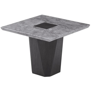 Filippa Marble Luxurious Square Lamp End Side Table - Grey & Brown