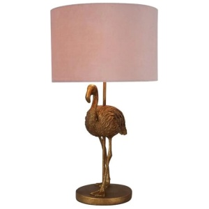 Flamingo Standing Modern Elegant Table Lamp Desk Light - Gold & Pink