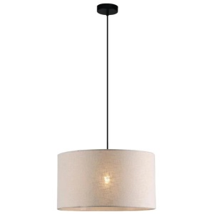 Flint Fabric Shade Metal Fixture Hanging Pendant Light Lamp Linen/White