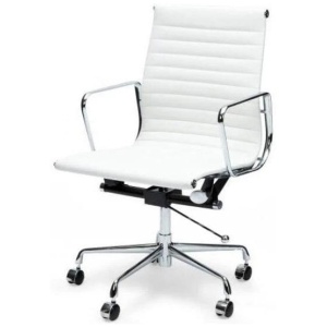 Floyd Low Back Office Chair - White Leather by Interior Secrets - AfterPay Available