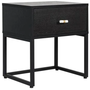 Fore Bedside Nighstand Side Table W/ 1-Drawer - Black