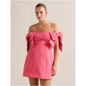 Forever New Women's Adalyn Mini Bow Dress in Hot Pink