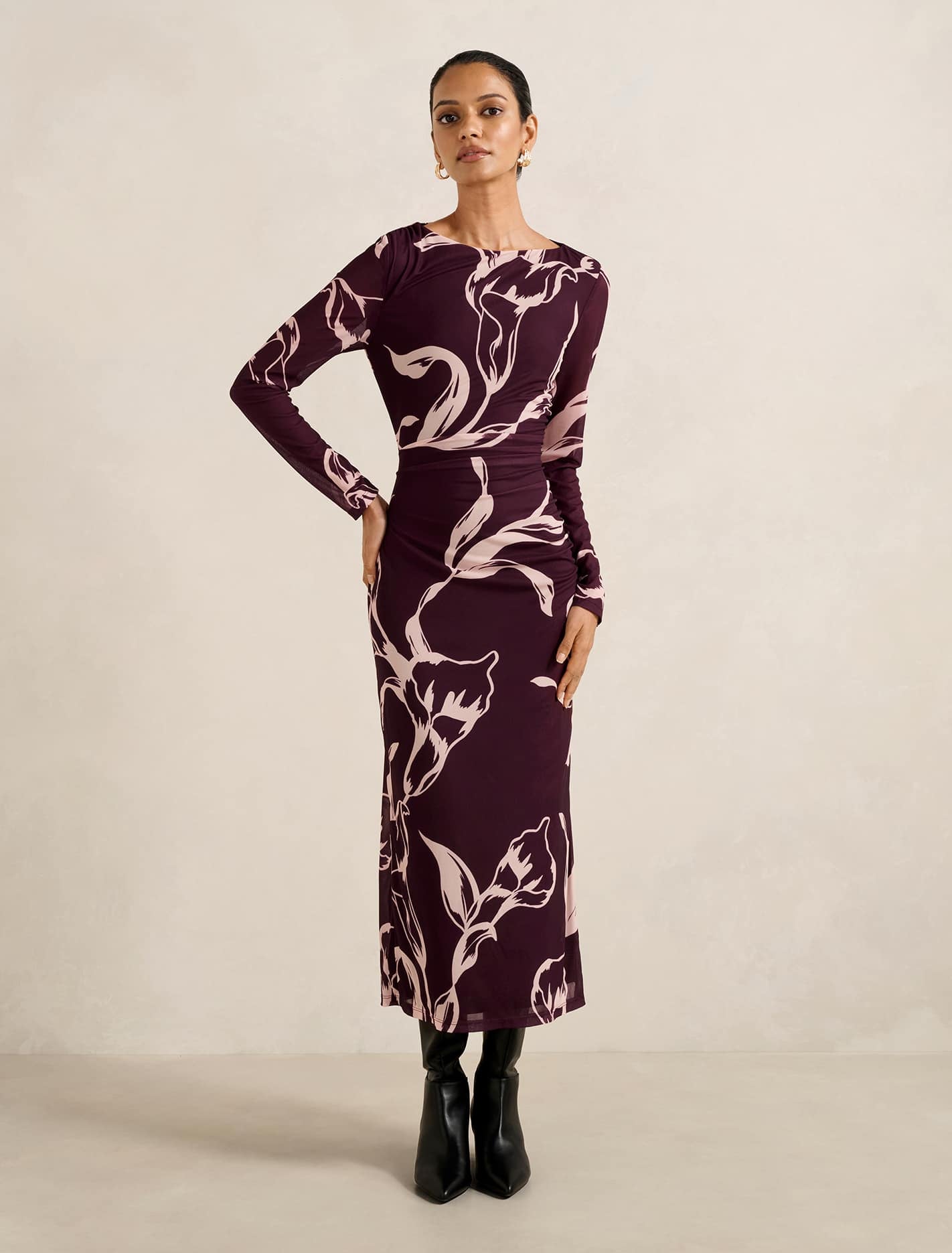Forever New Women's Ally Petite Long-Sleeve Midi Dress in Moselle Floral