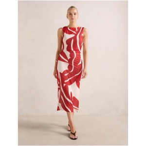 Forever New Women's Ally Sleeveless Mesh Midi Dress in Nusa Leaf