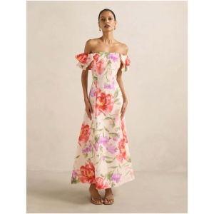 Forever New Women's Alora Petite Ruffle Maxi Dress in Pink Lyell Floral