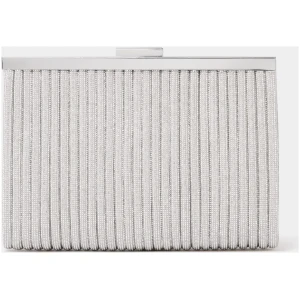Forever New Women's Amanda Sparkle Frame Clutch Bag in Silver