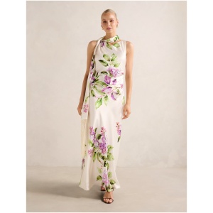 Forever New Women's Ariane Tassel Scarf Satin Maxi Dress in Hillcroft Floral