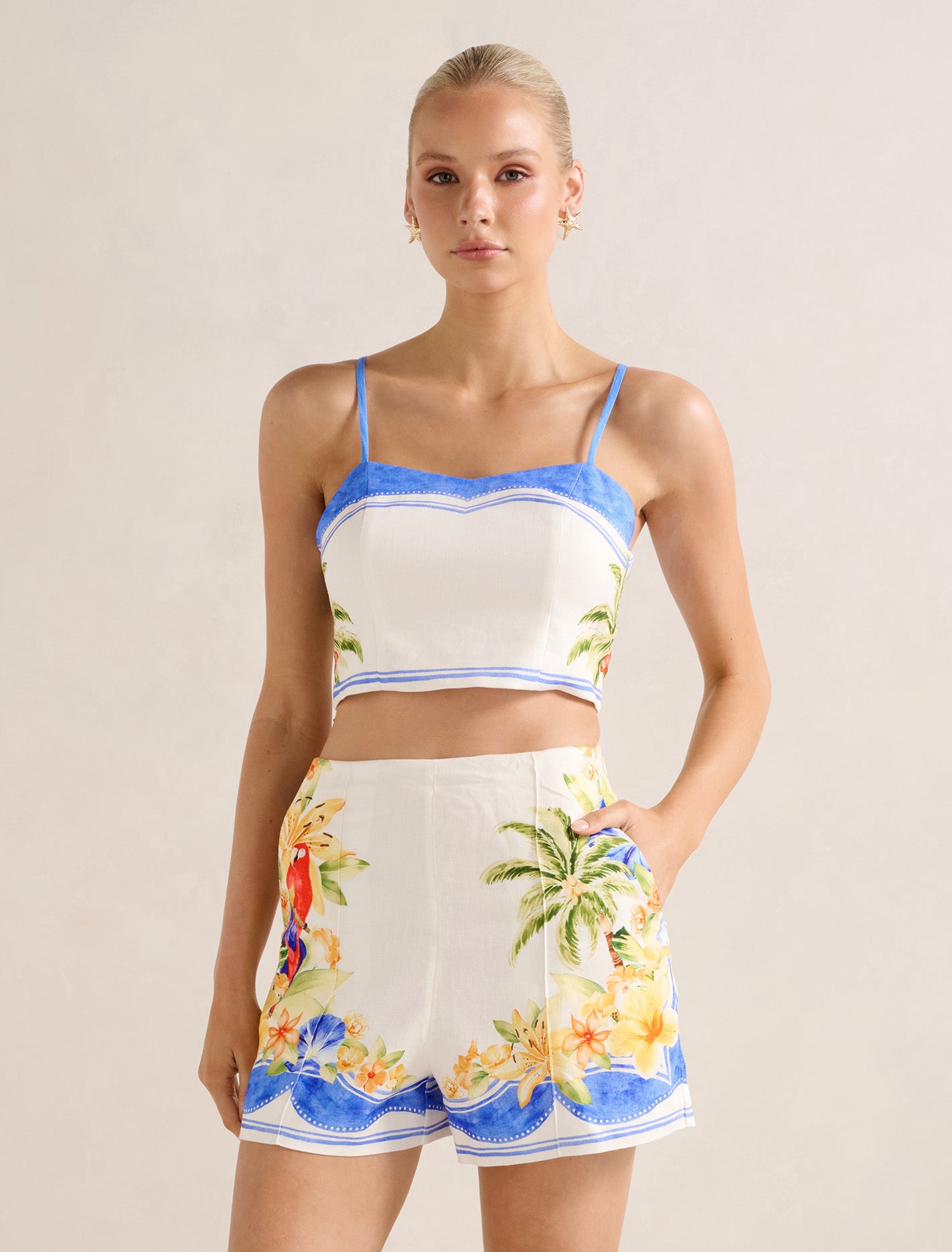 Forever New Women's Astrid Cropped Top in Antigua Co-Ord