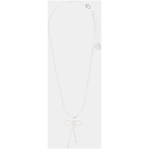 Forever New Women's Cindy Crystal Bow Necklace in Silver/Crystal