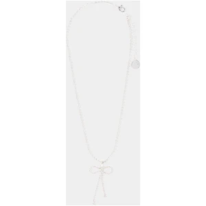 Forever New Women's Cindy Crystal Bow Necklace in Silver/Crystal