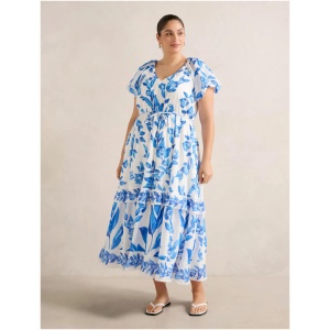 Forever New Women's Iris Curve Tiered Midi Dress in Lantana Floral