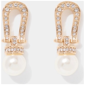 Forever New Women's Ivy Crystal & Pearl Earring in Gold/Pearl